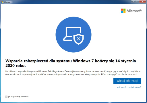 koniec wsparcia win7 mnijesze