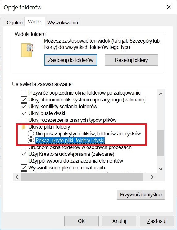 ukryte pliki i foldery