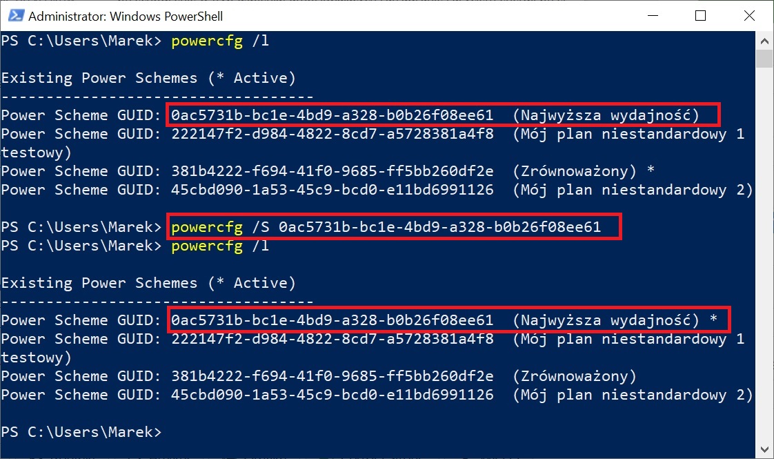 powercfg najwyzsza wyd2