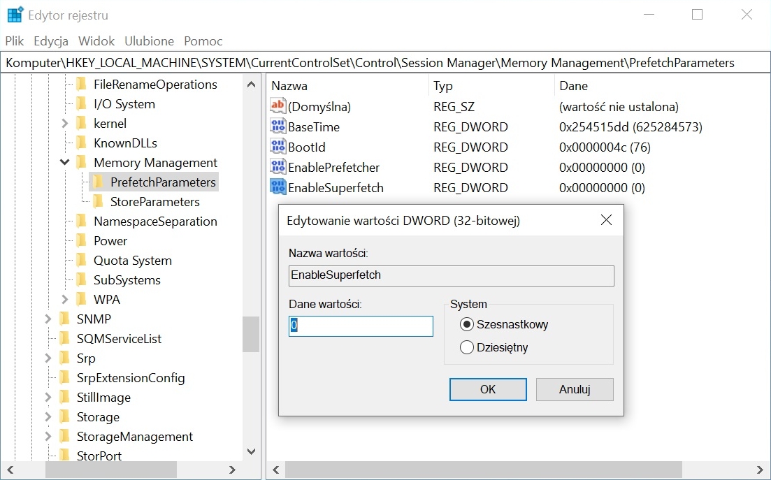 enablesuperfetch zero